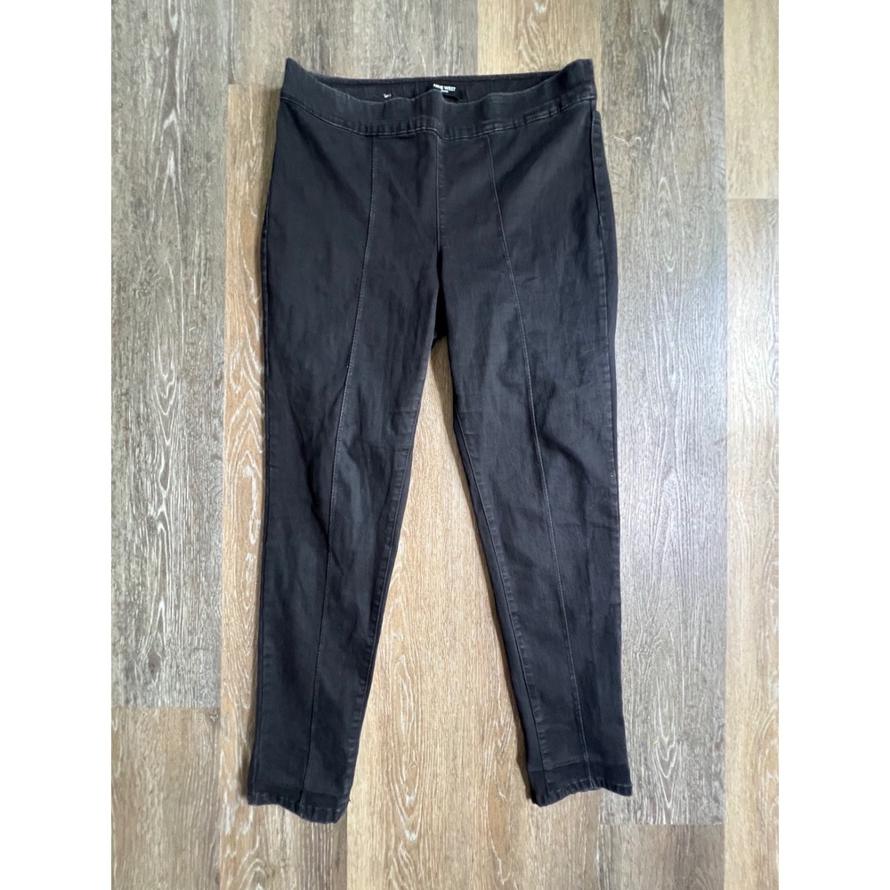 Nine West Jeans Jeggings Womens 14 Black Seamed Front Pull On Skinny Pants